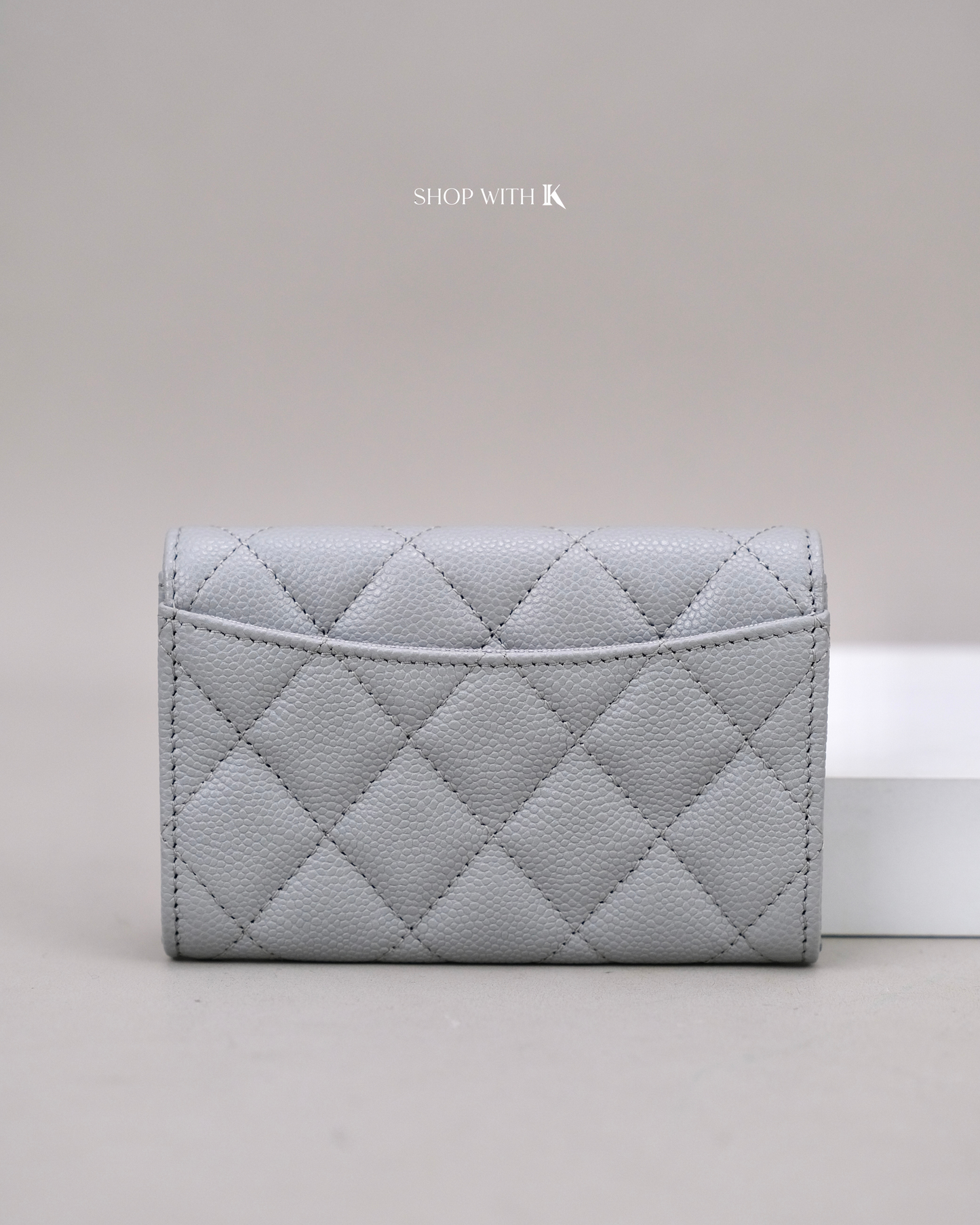 Chanel Classic Flap Card Holder Gray