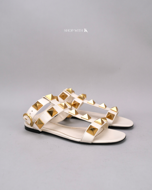 Valentino Slides Rockstud White