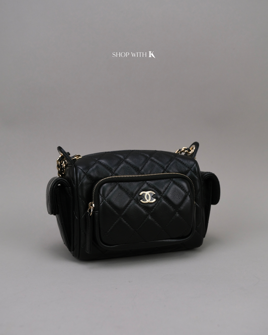 Chanel 24K Camera Bag Black CGHW