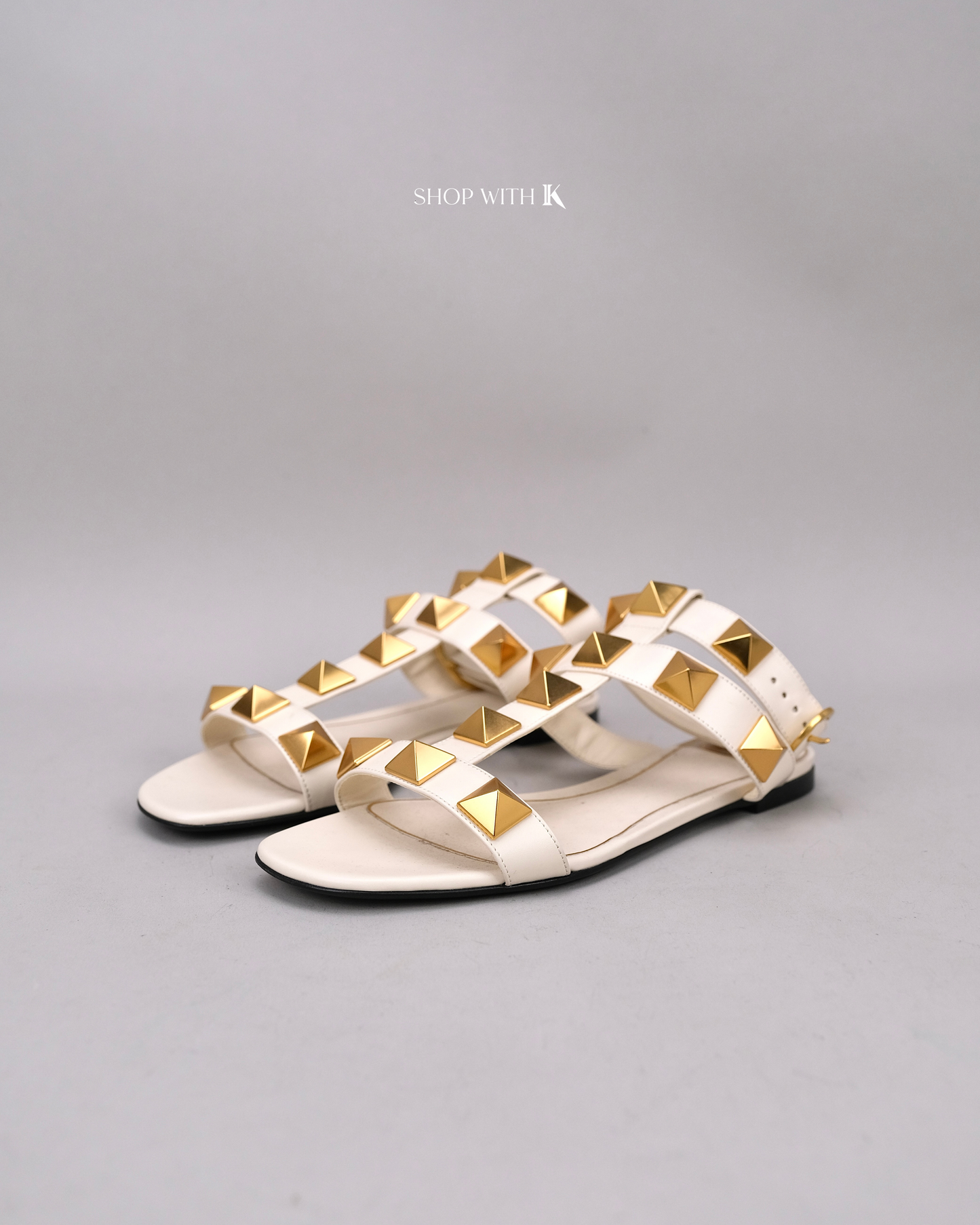 Valentino Slides Rockstud White