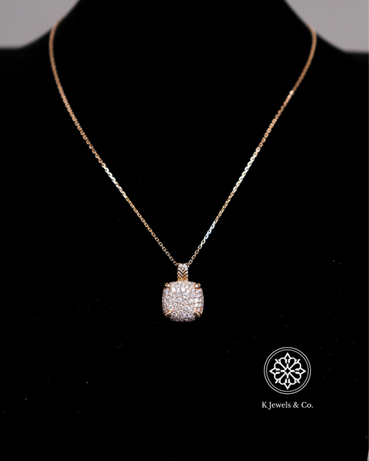 Cushion Diamond Necklace