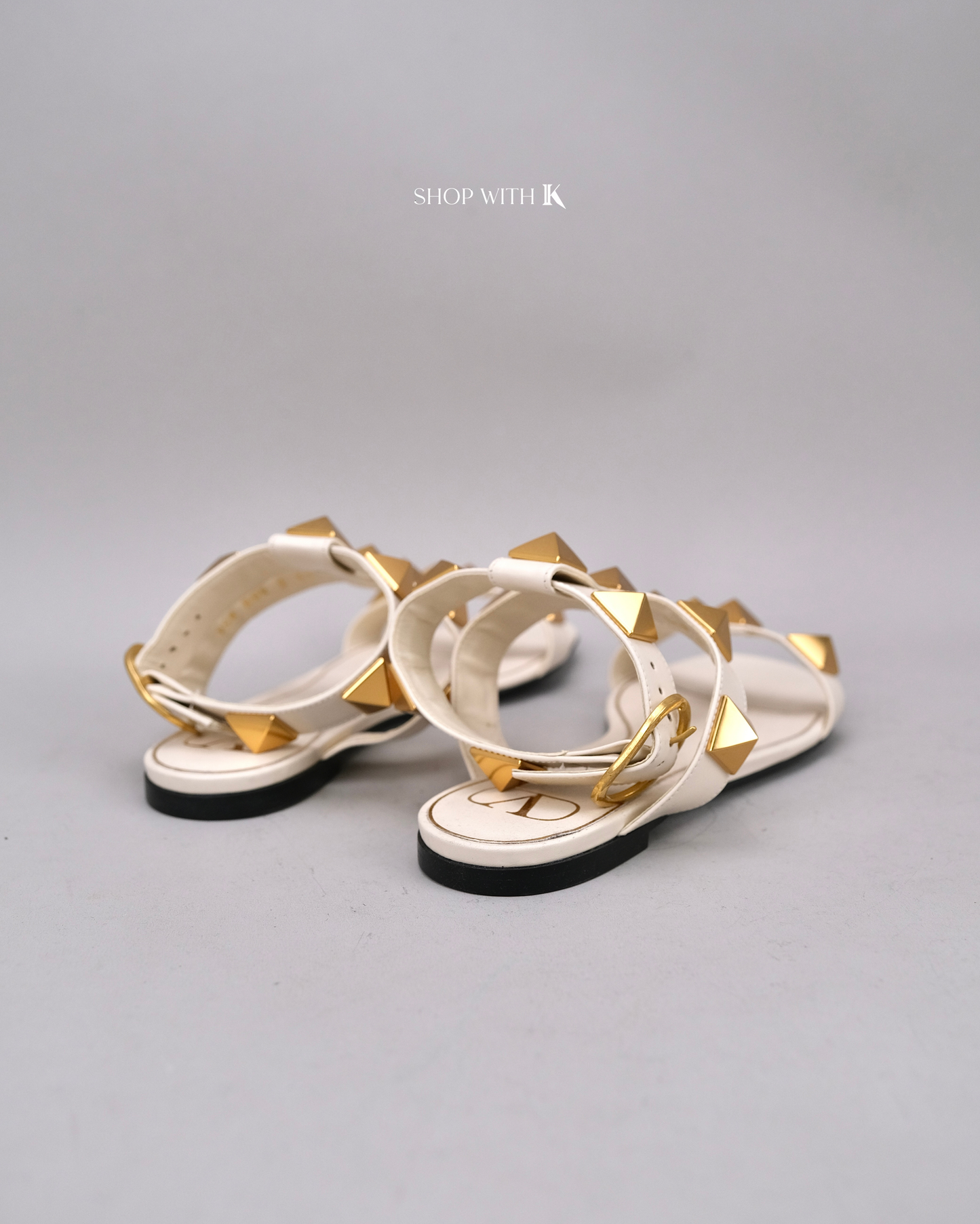 Valentino Slides Rockstud White