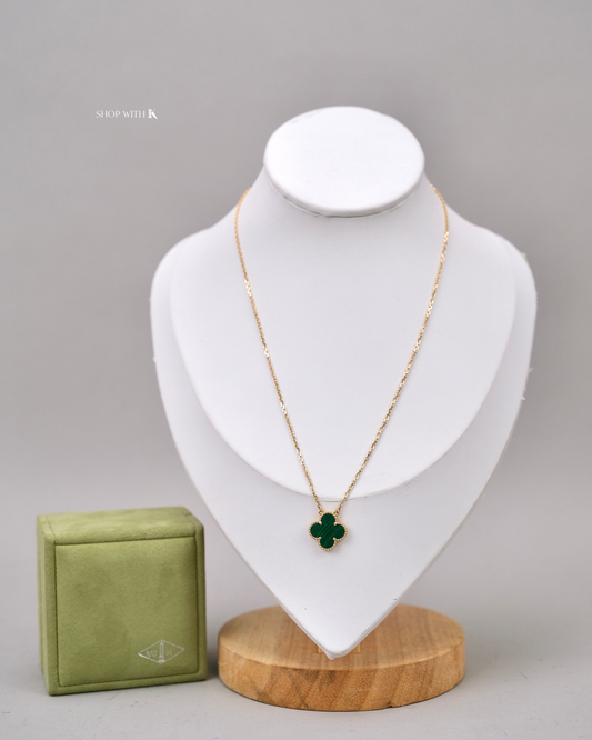 VCA Vintage Alhambra Malachite Necklace