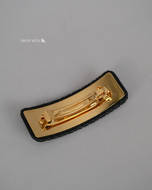 Chanel Hairclip Black GHW
