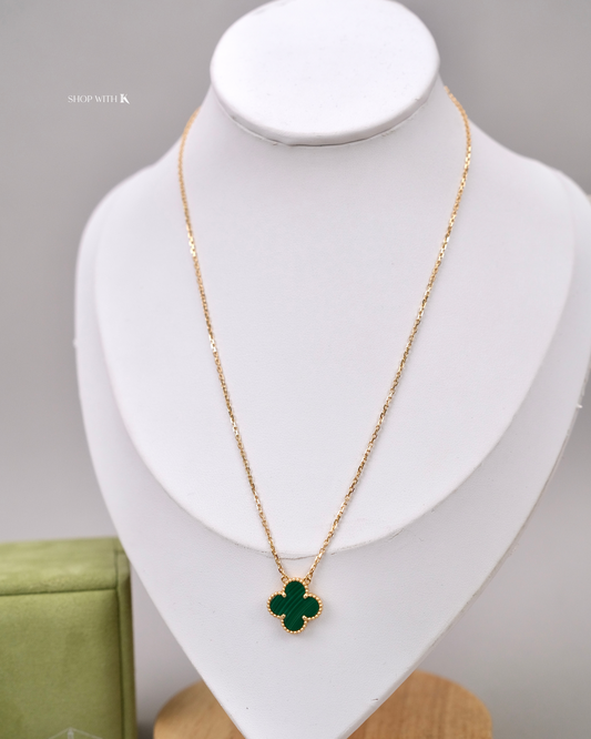 VCA Vintage Alhambra Malachite Necklace