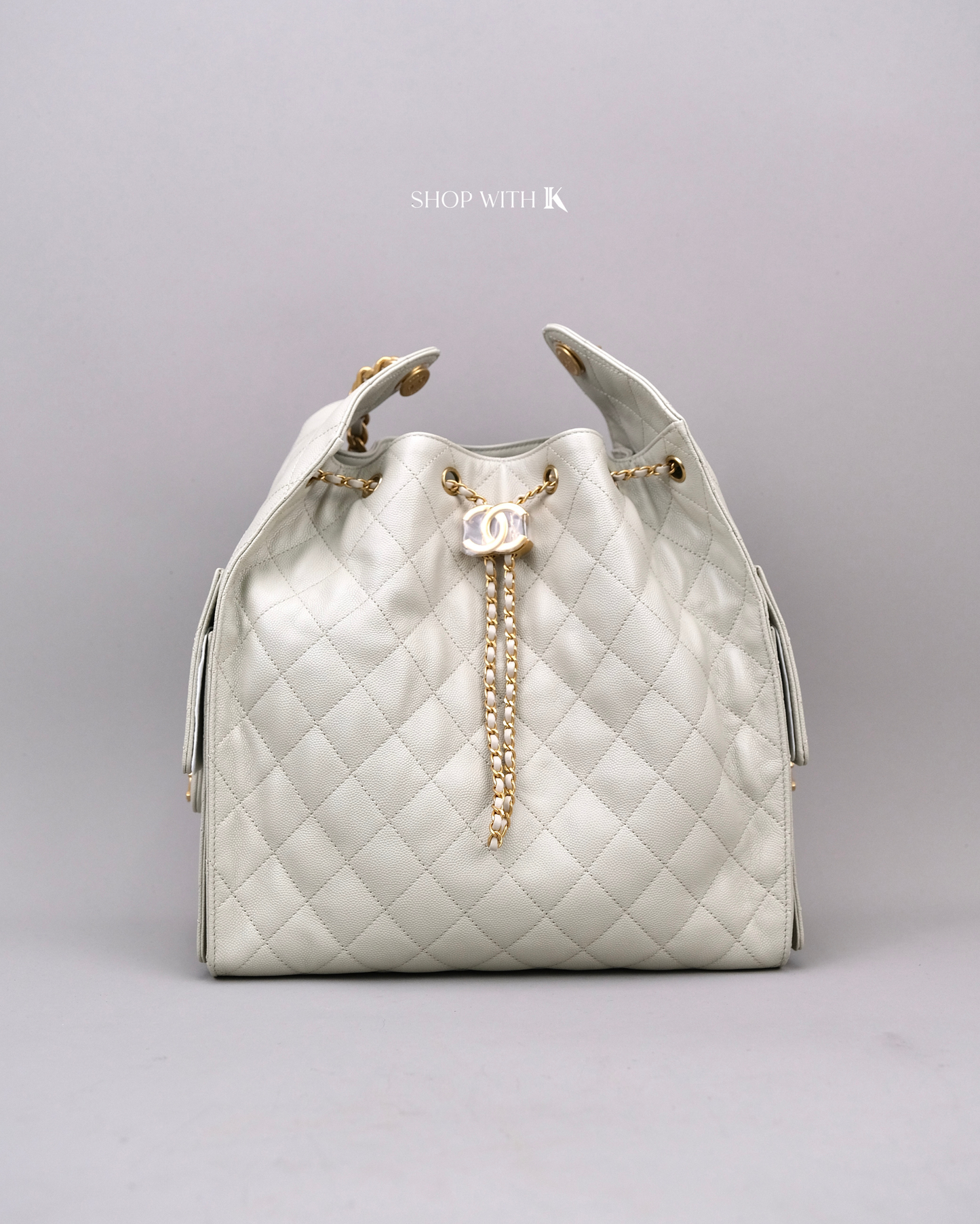 Chanel 25 Medium Light Gray