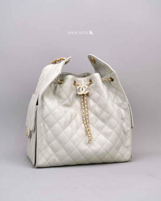 Chanel 25 Medium Light Gray