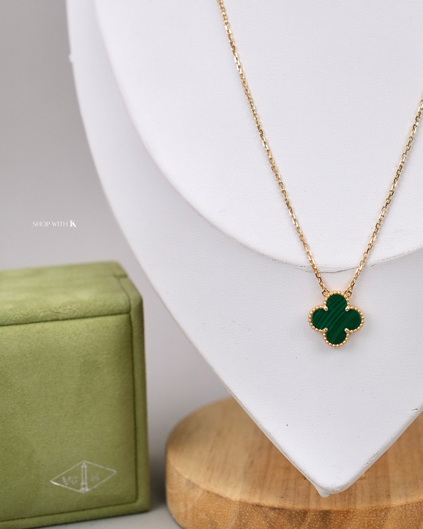 VCA Vintage Alhambra Malachite Necklace