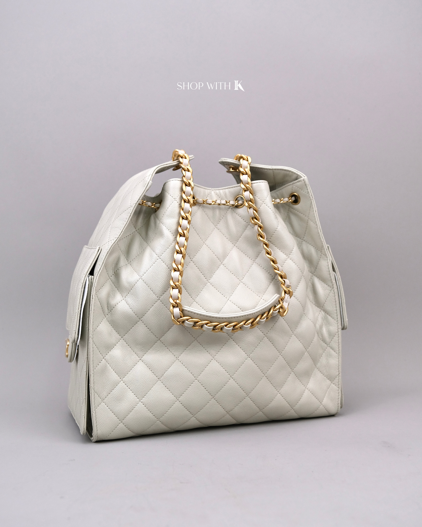 Chanel 25 Medium Light Gray