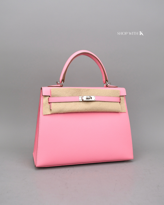 Hermes Kelly 25 Rose Confetti PHW