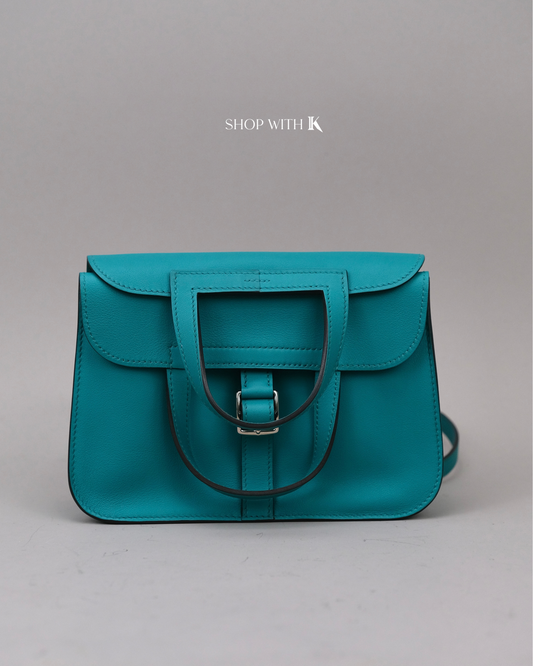 Hermes Mini Halzan Blue Paon PHW