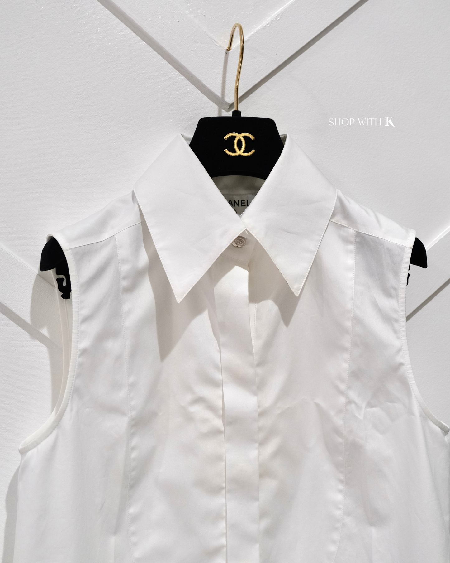 Chanel Sleeveless Buttondown White