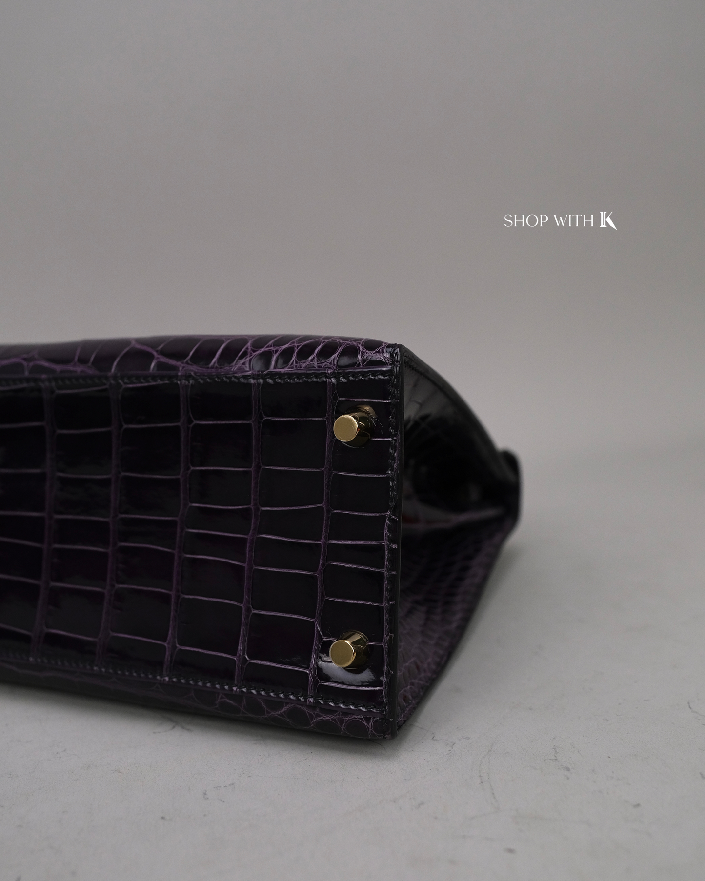 Hermes Kelly 28 Aubergine Alligator GHW