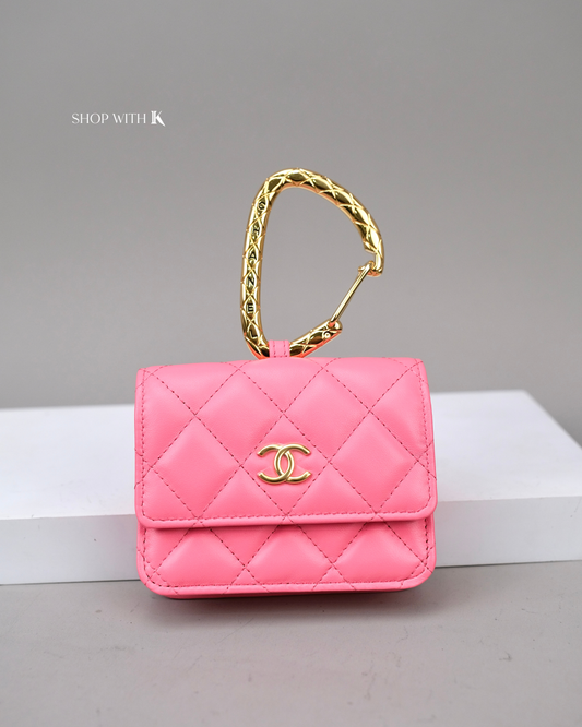 Chanel Jewel Hook Flap Cardcase Pink GHW
