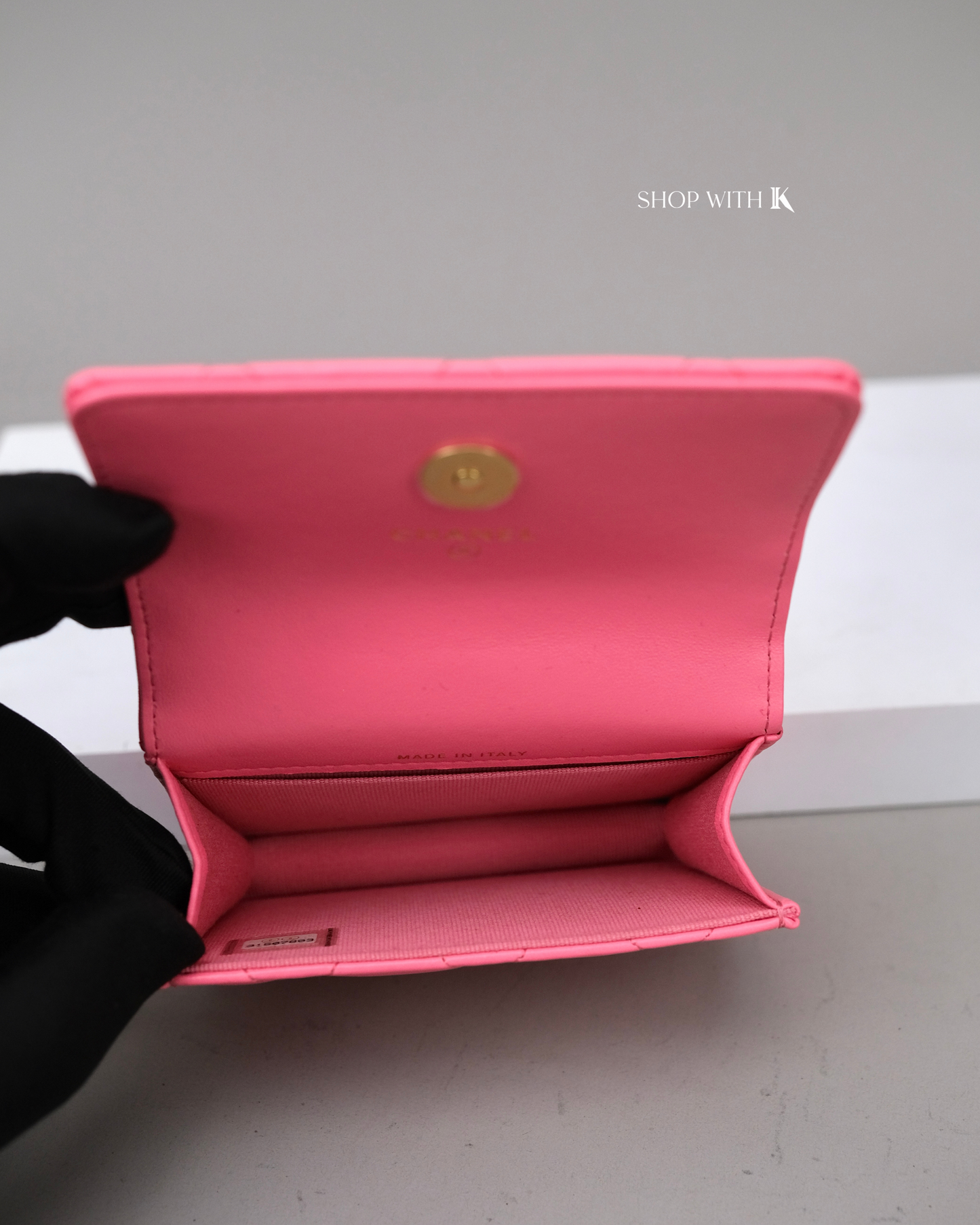 Chanel Jewel Hook Flap Cardcase Pink GHW