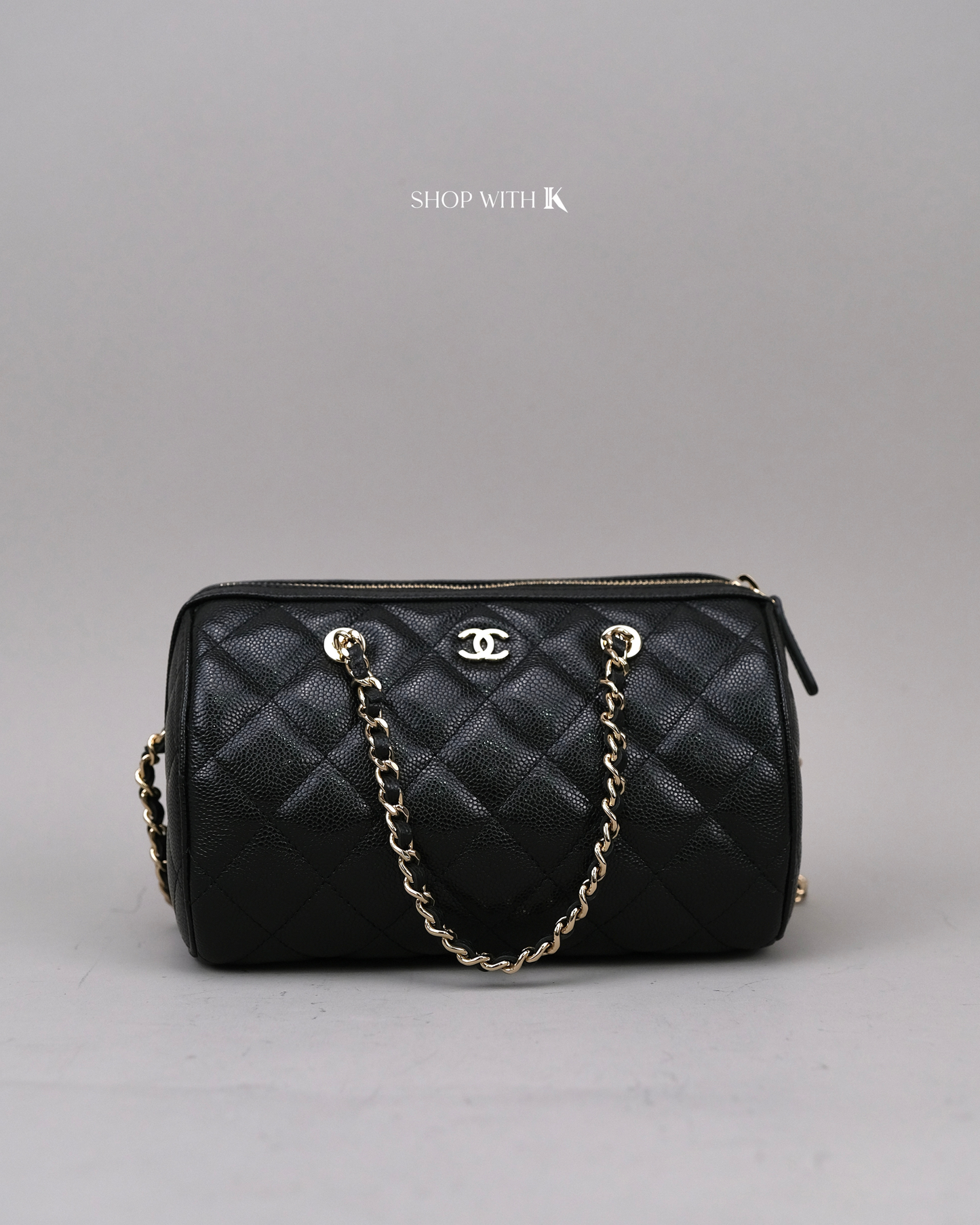 Chanel 25P Bowling Bag Black