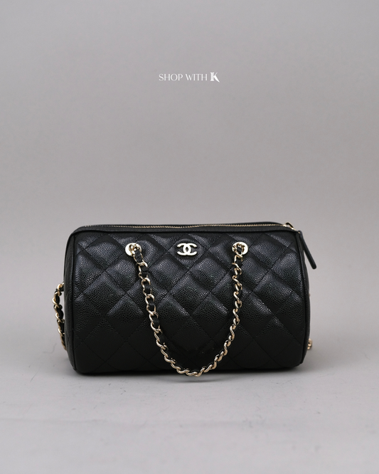 Chanel 25P Bowling Bag Black
