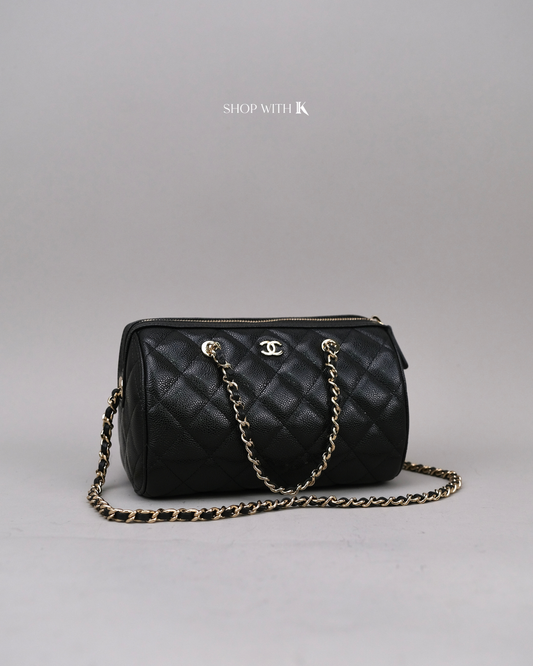 Chanel 25P Bowling Bag Black