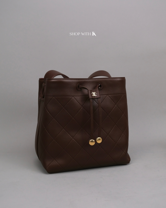 Chanel Bucket Bag Choco Brown
