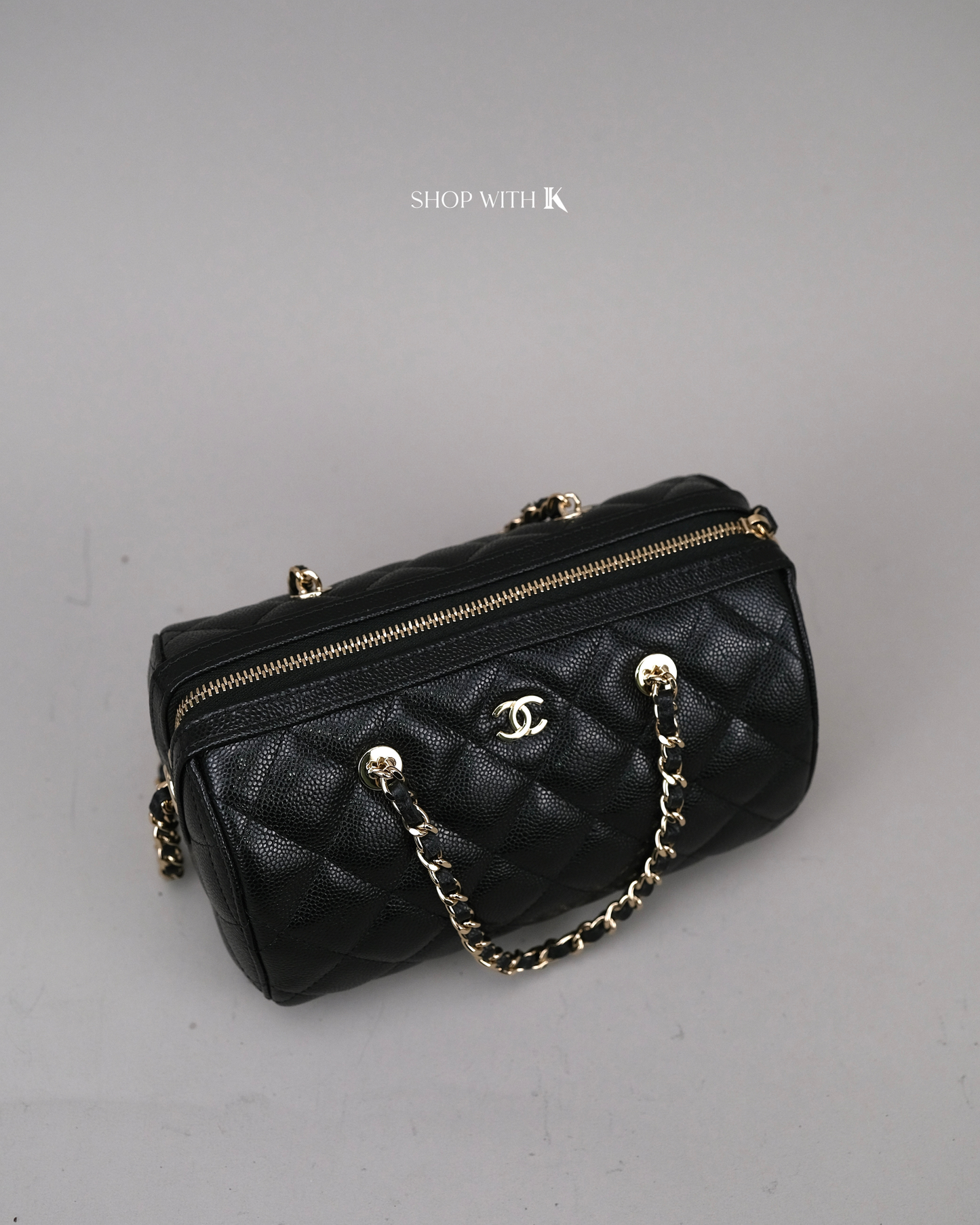 Chanel 25P Bowling Bag Black