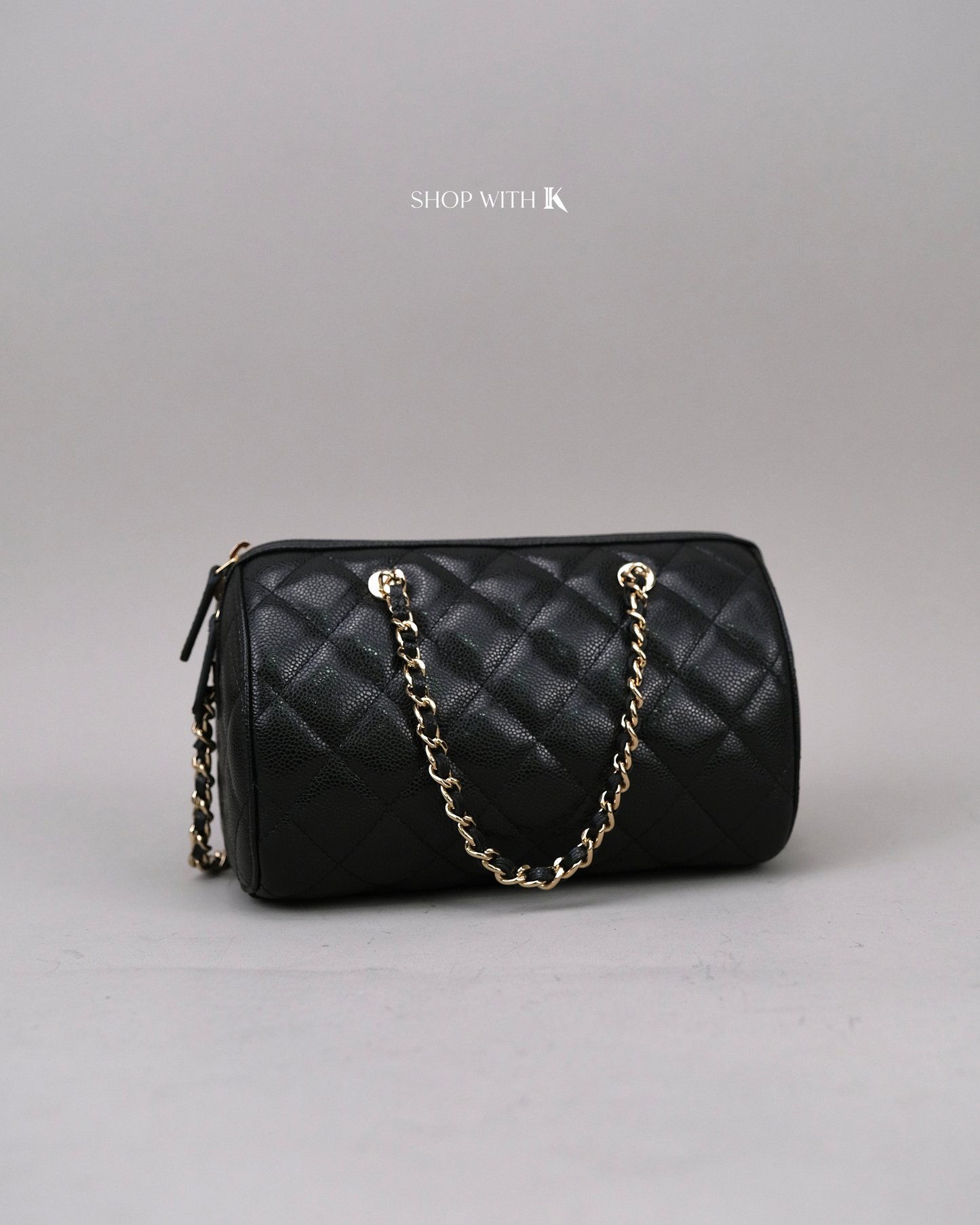 Chanel 25P Bowling Bag Black