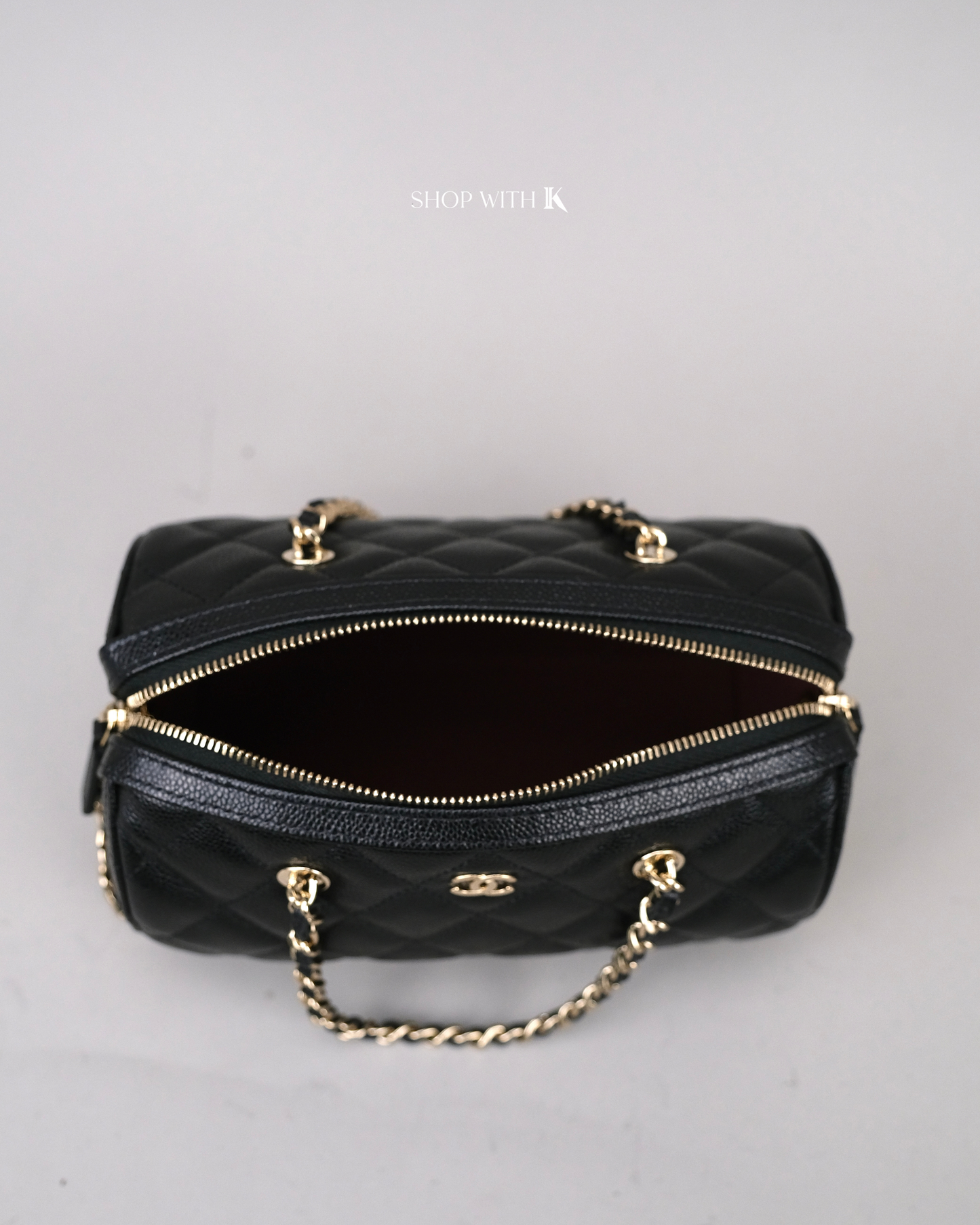 Chanel 25P Bowling Bag Black