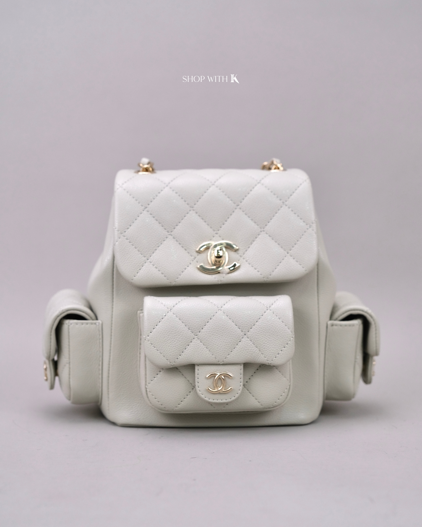 Chanel 23k New Tank Duma Backpack Gray