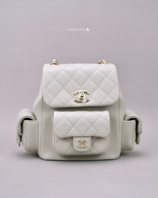 Chanel 23k New Tank Duma Backpack Gray