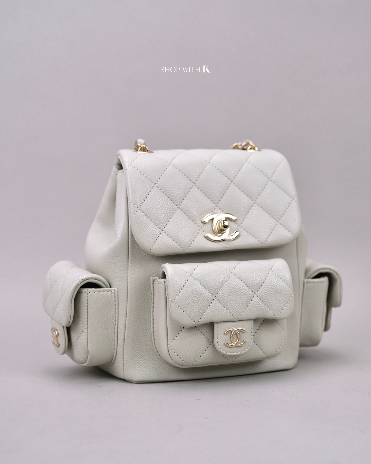 Chanel 23k New Tank Duma Backpack Gray