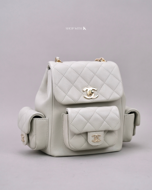 Chanel 23k New Tank Duma Backpack Gray