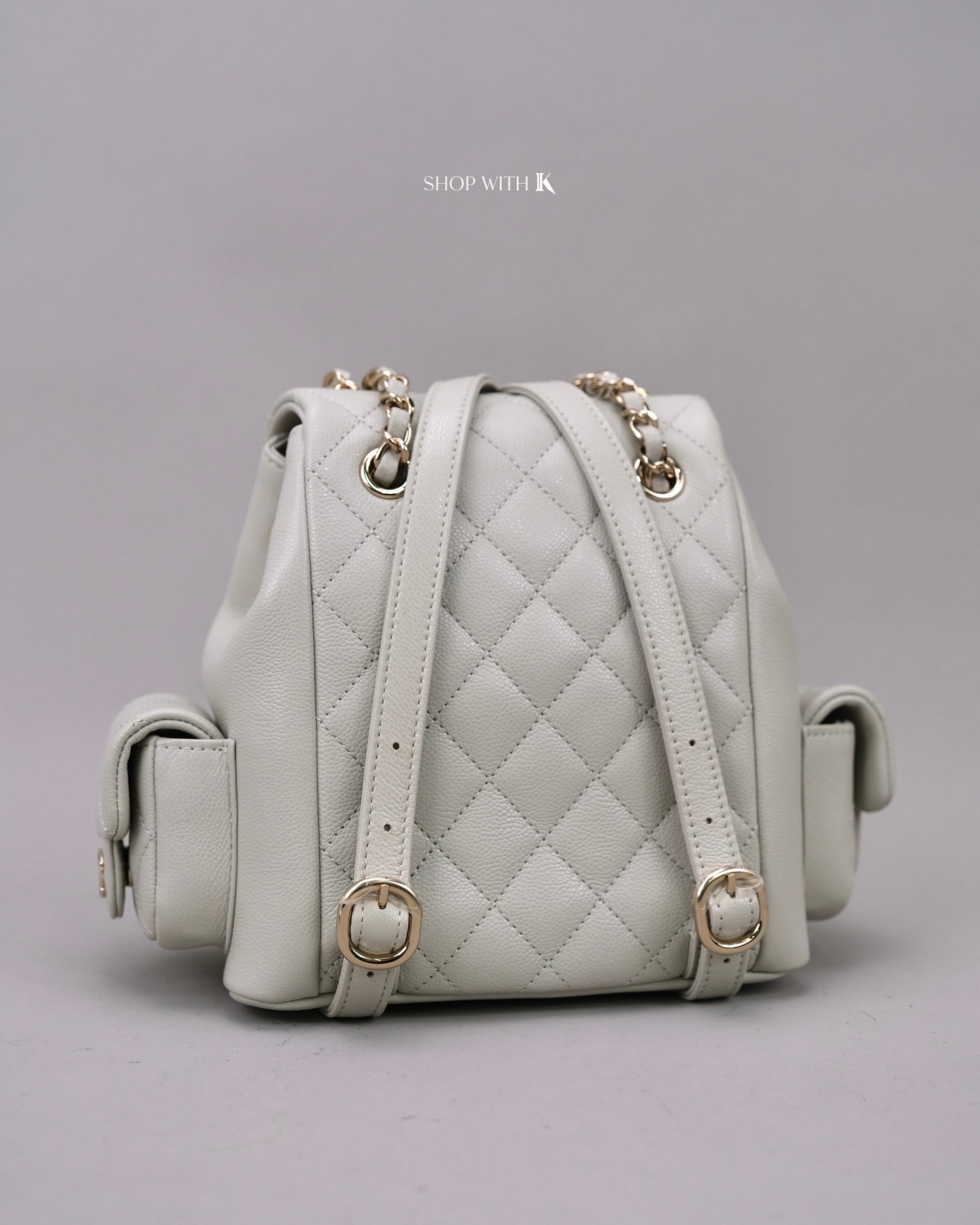 Chanel 23k New Tank Duma Backpack Gray