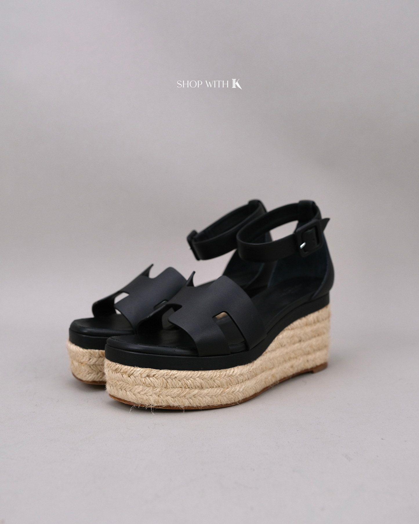 Hermes Elda Sandal Black