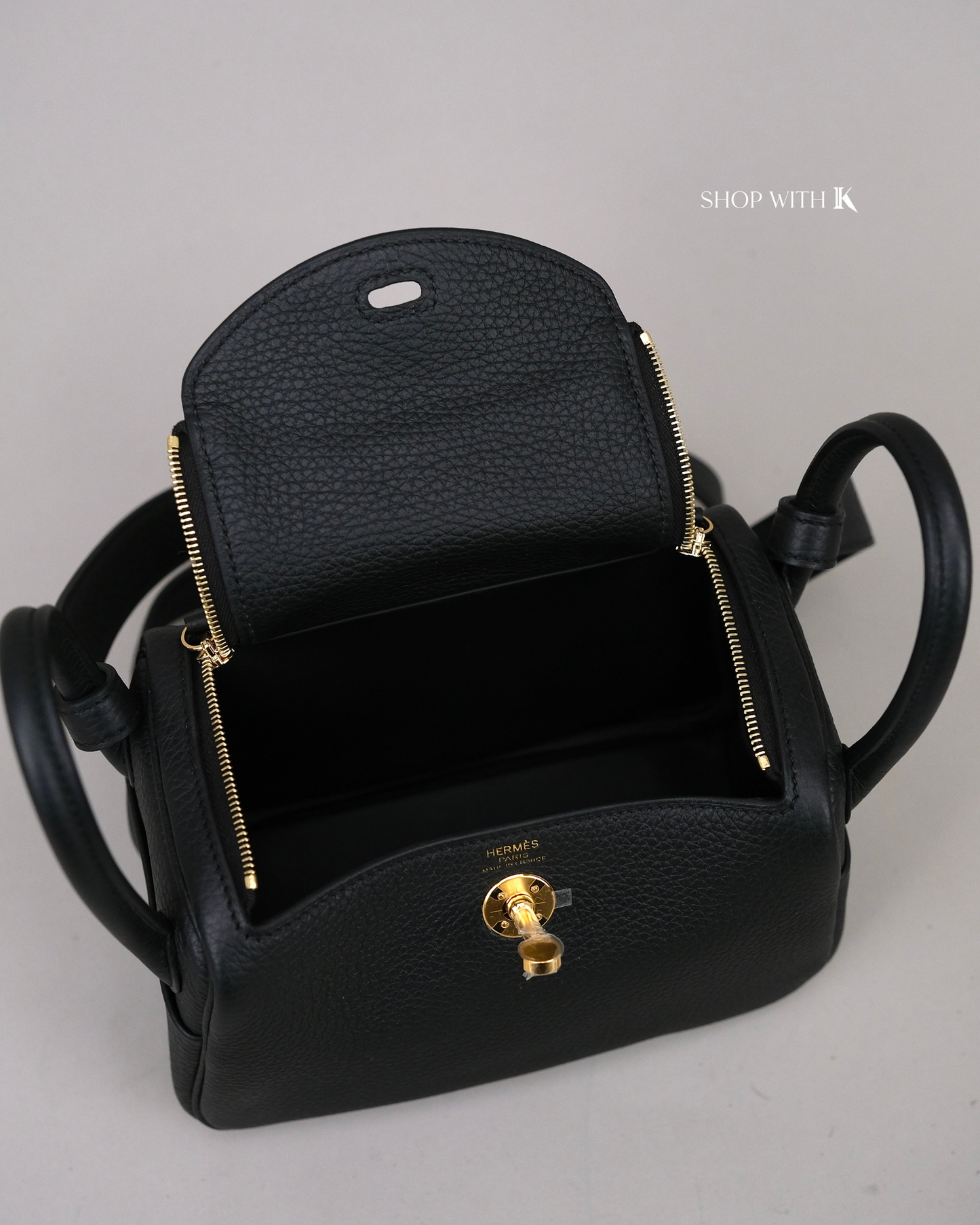 Hermes Mini Lindy Noir GHW