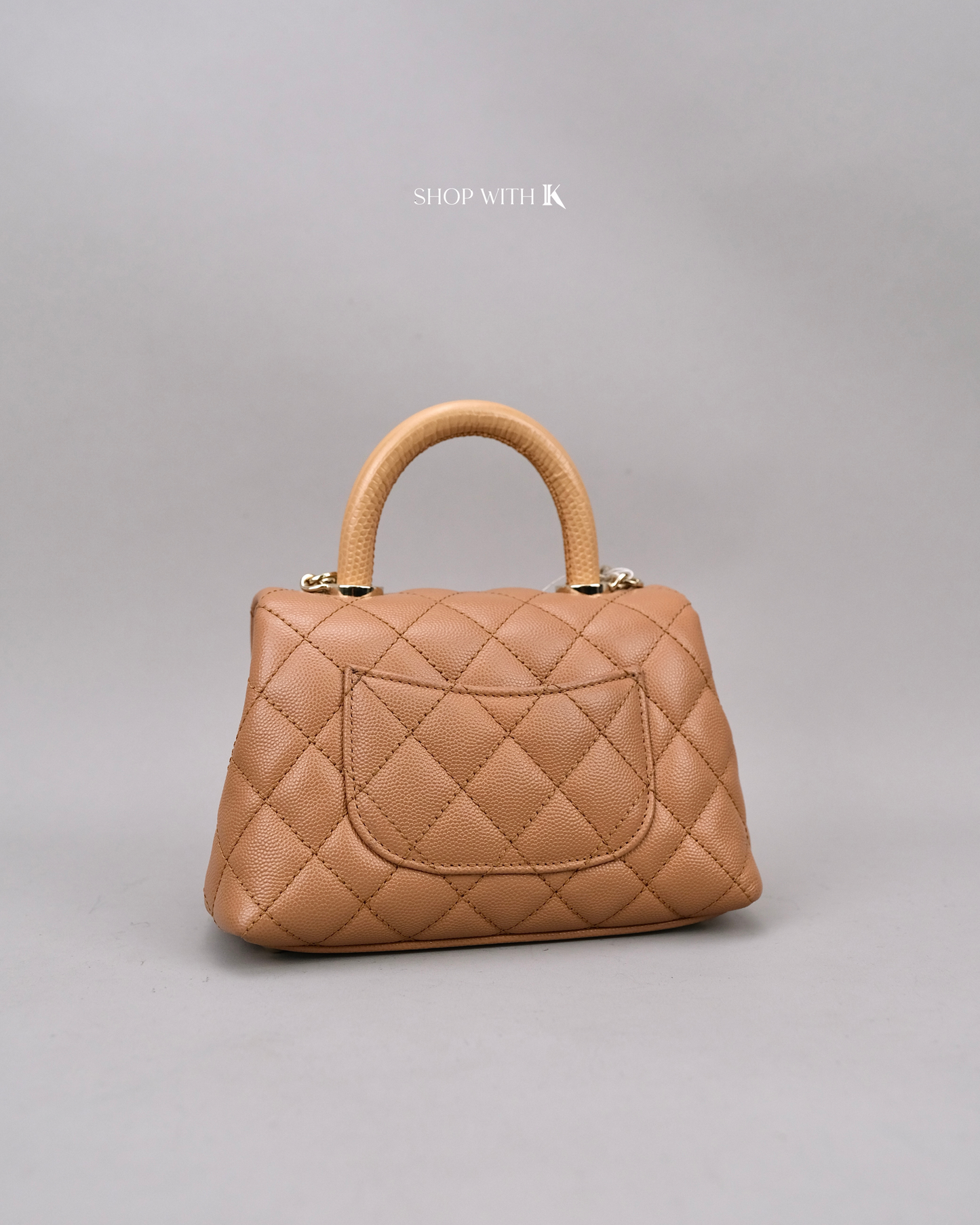 Chanel Mini Coco Handle Caviar Beige CGHW