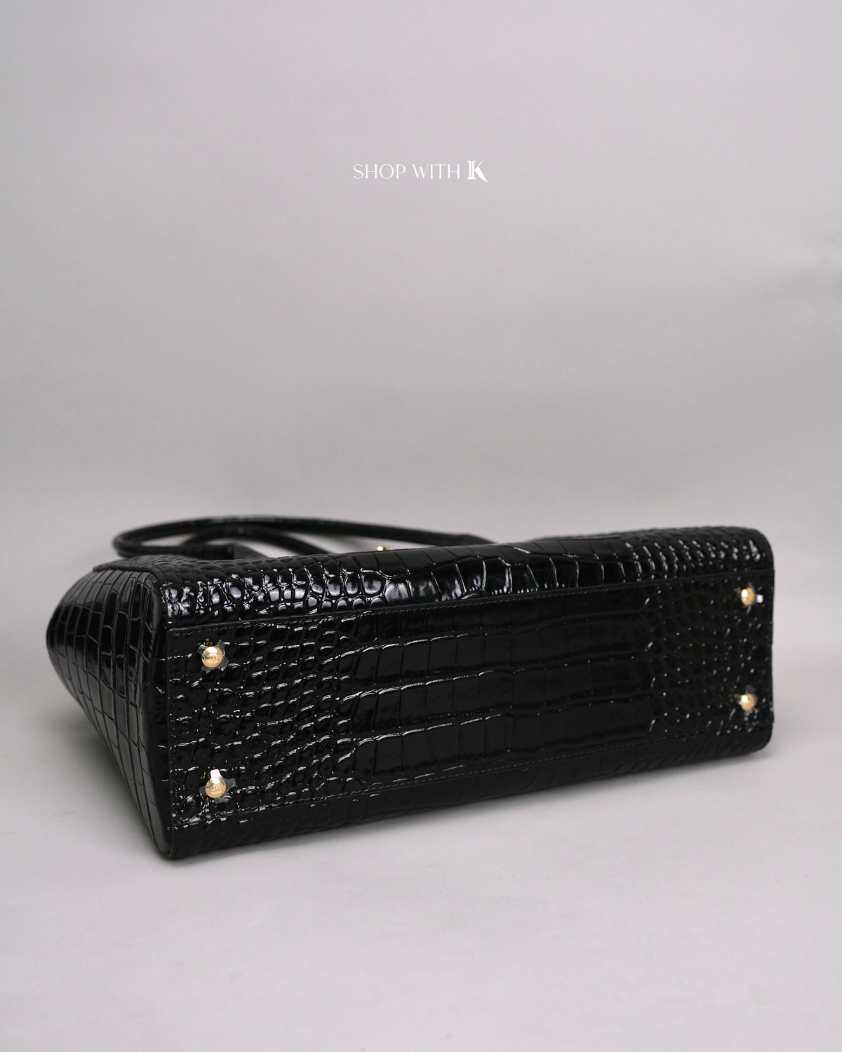 Chanel Cerf Tote Croc Stamp Medium Black GHW