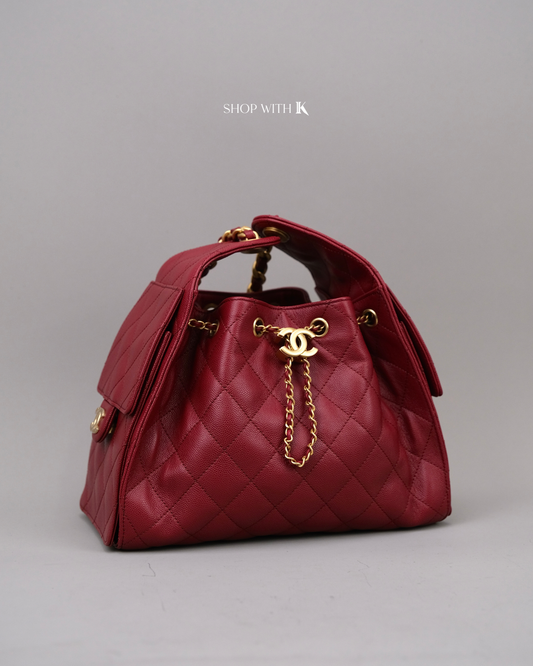 Chanel 25 Small Dark Red