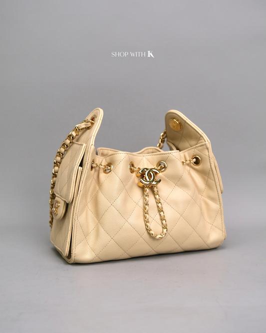 Chanel 25 Mini Light Beige GHW