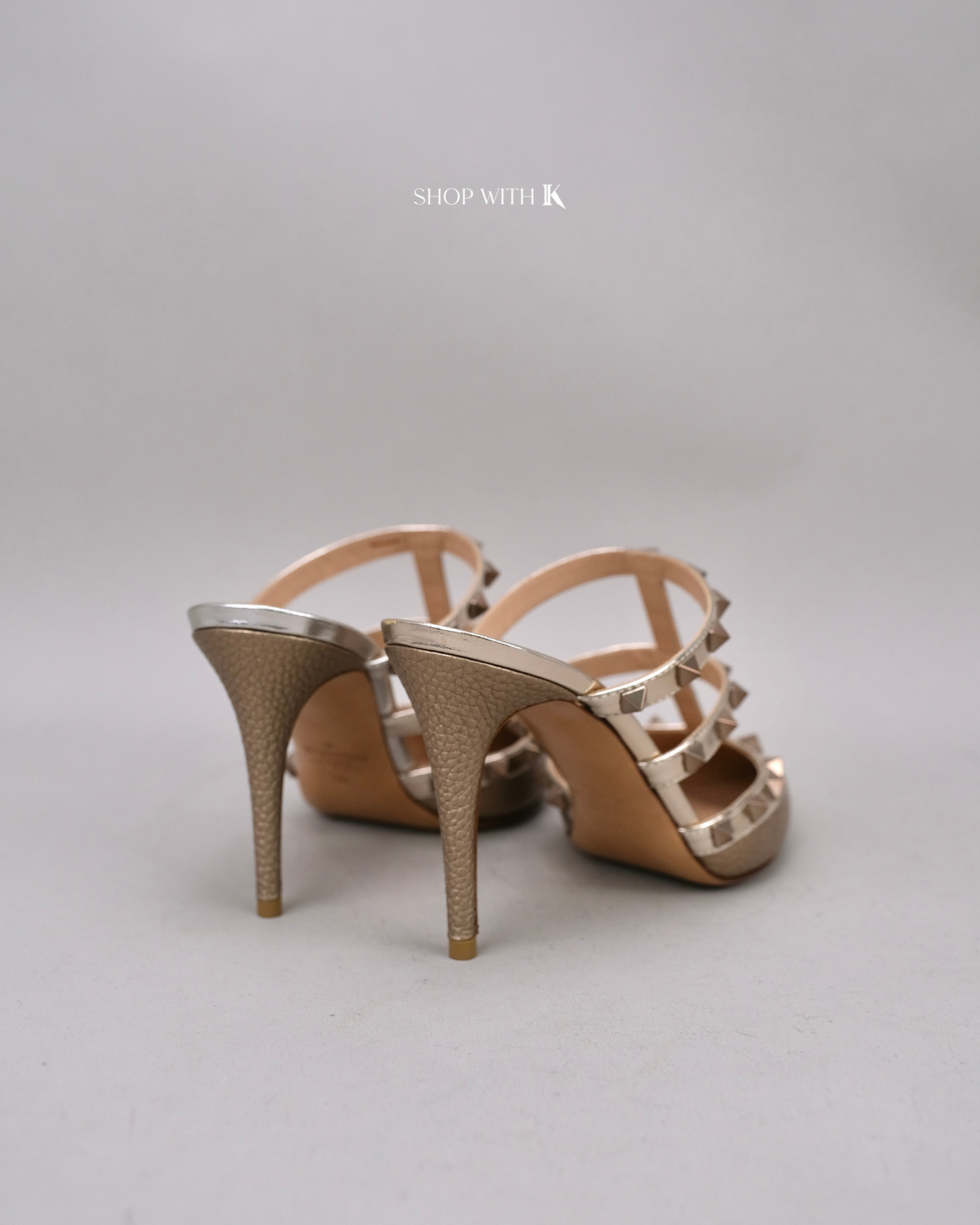 Valentino Rockstud Cage Sandal Bronze