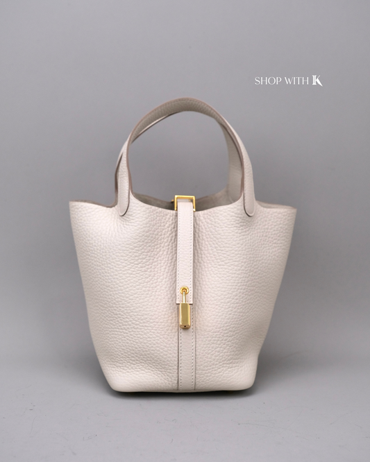 Hermes Picotin 18 Craie GHW