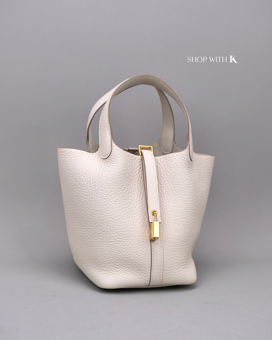 Hermes Picotin 18 Craie GHW