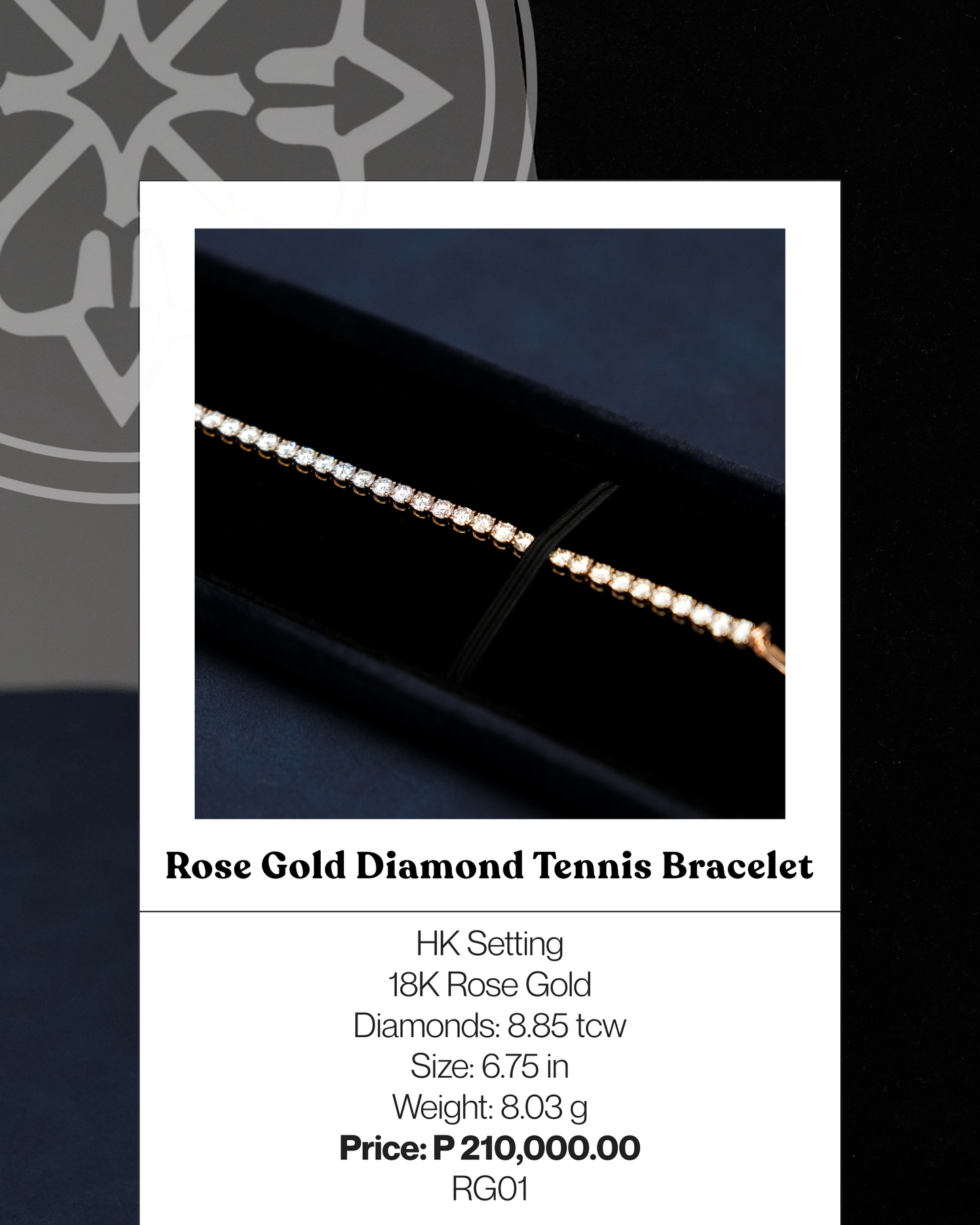Rose Gold Diamond Tennis Bracelet