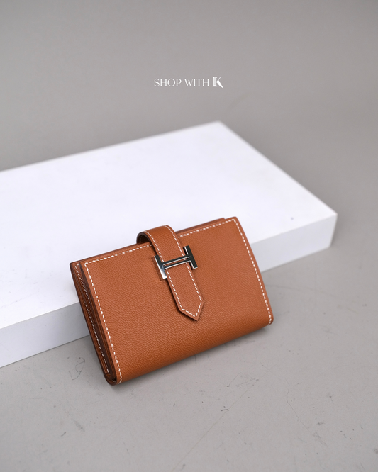 Hermes Bearn Cardholder Gold PHW