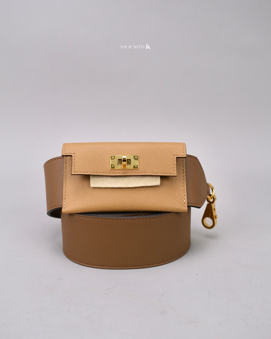 Hermes Kelly Pocket Strap Biscuit GHW