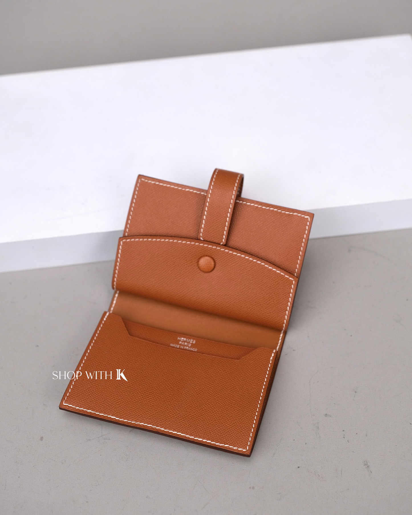 Hermes Bearn Cardholder Gold PHW