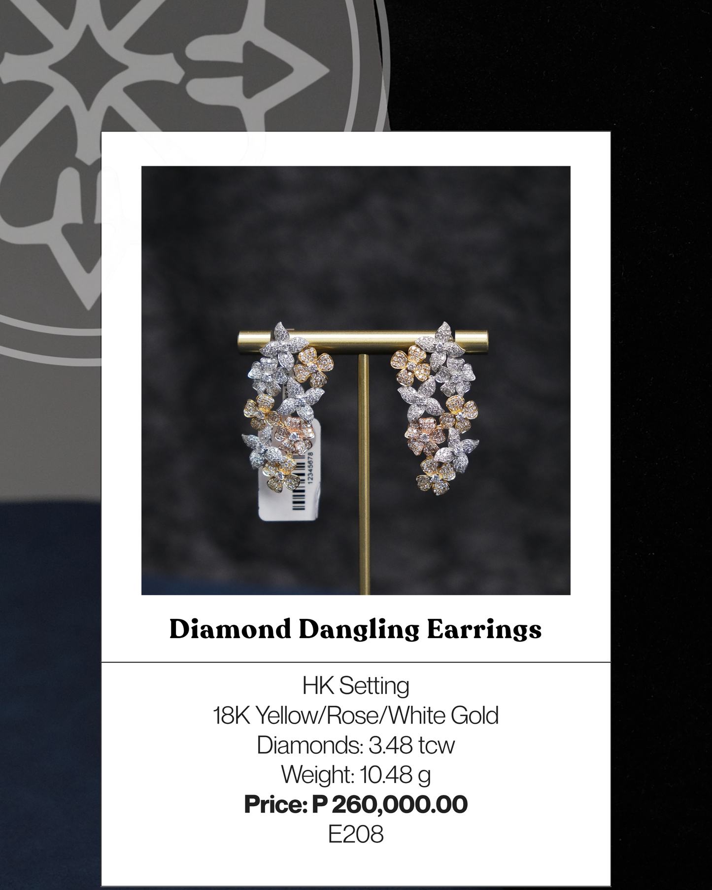 Diamond Dangling Earrings