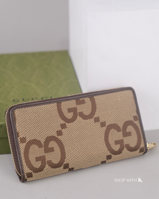 Gucci Jumbo GG Zip around Long Wallet