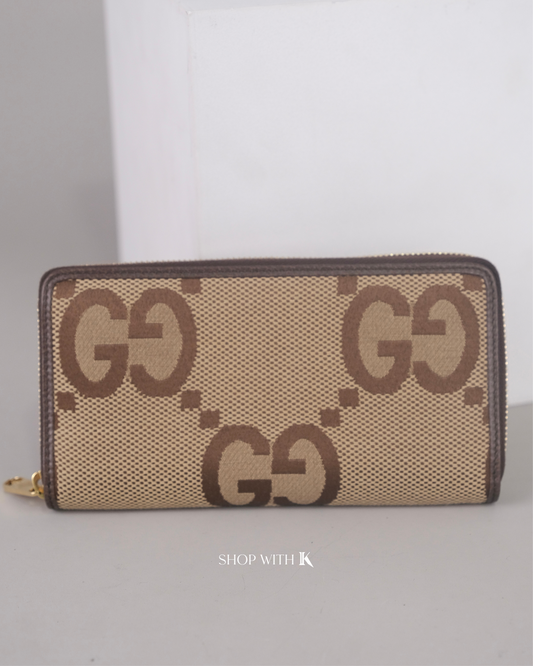 Gucci Jumbo GG Zip around Long Wallet