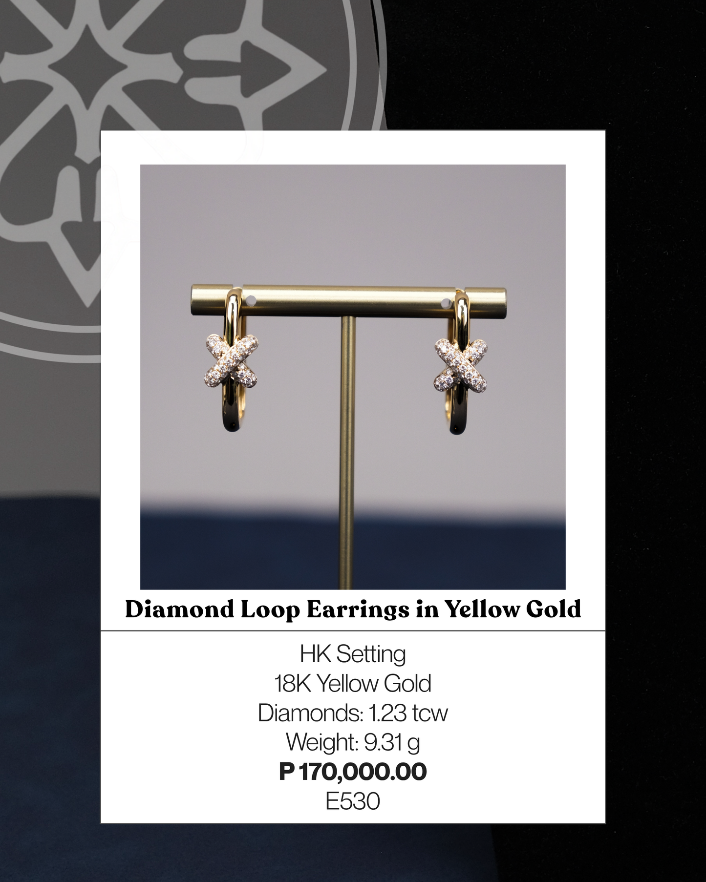 Diamond Loop Earrings in Yellow Gold