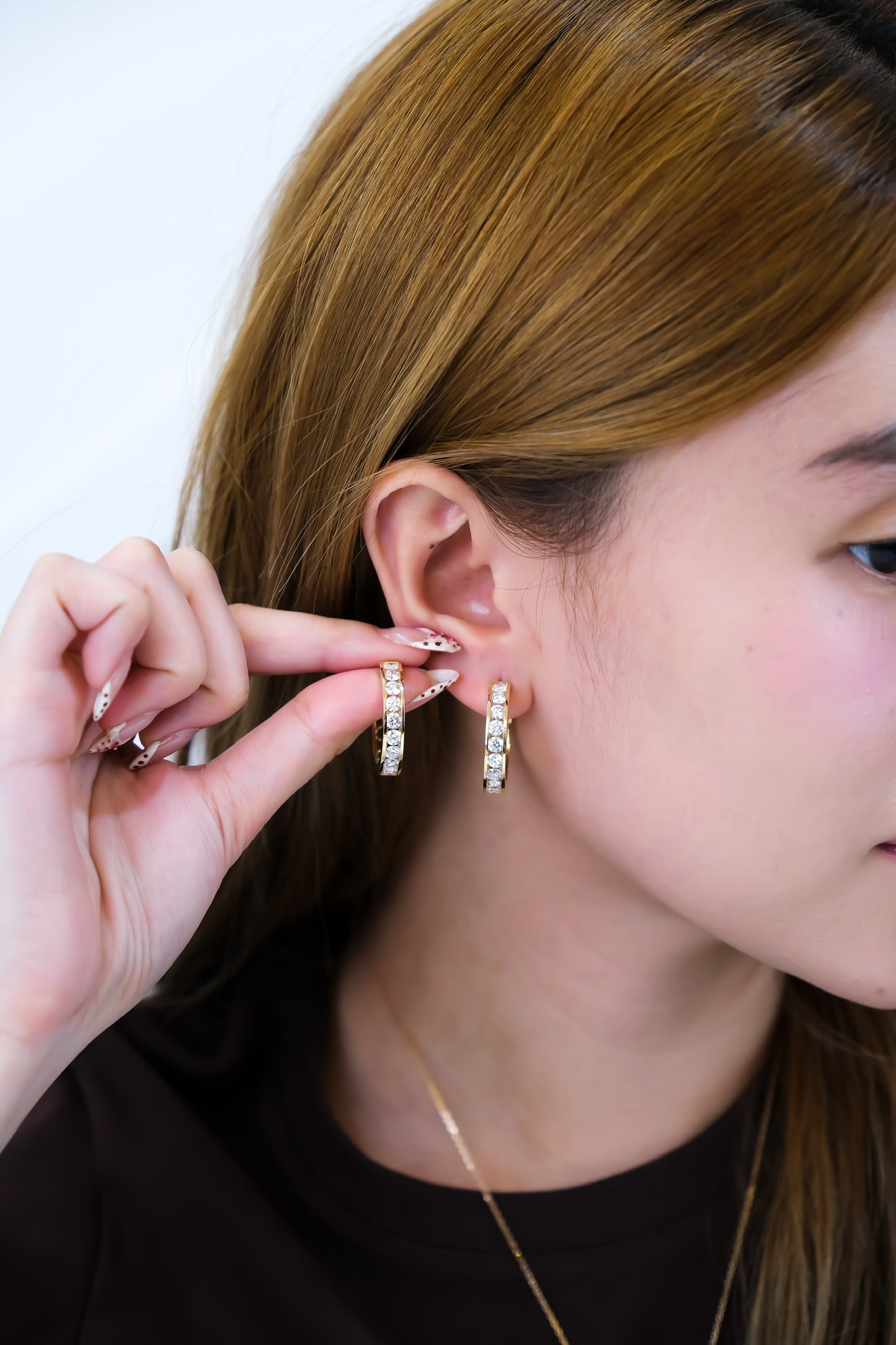 Loop Diamond Earrings in Yellow Gold