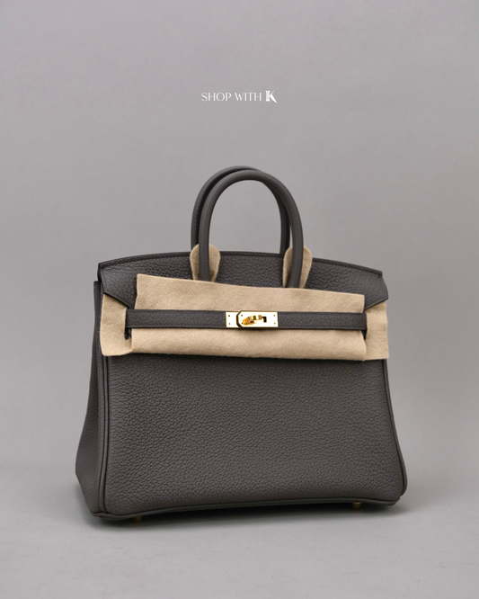 Hermes Birkin 25 Gris Etain GHW